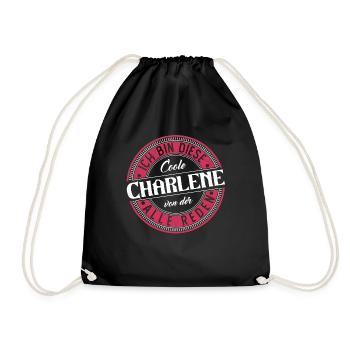 Charlene Geschenkidee Geschenk Geburtstag - Turnbeutel - Schwarz - Vorne