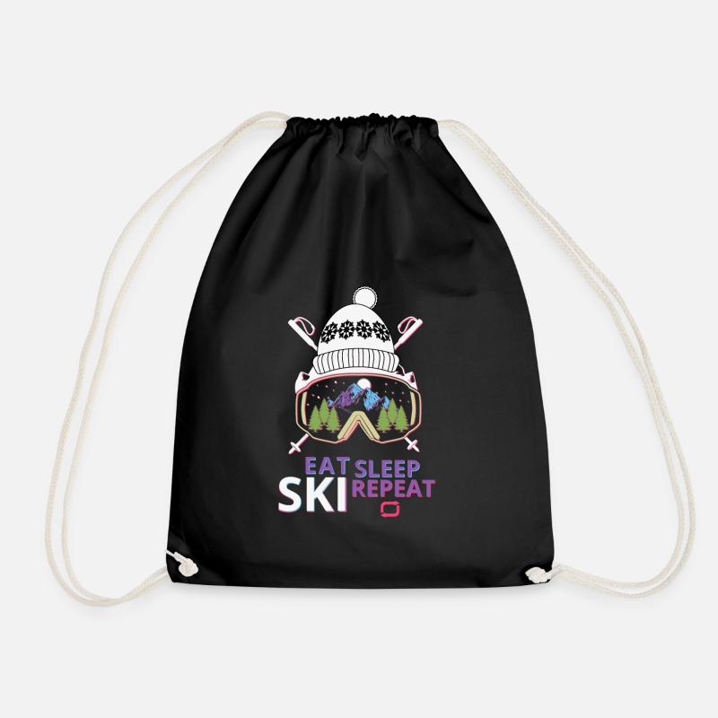Eat sleep Ski repeat - Turnbeutel - Schwarz