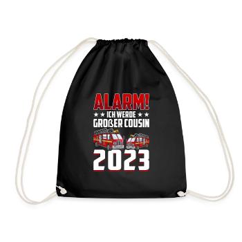 Alarme pour enfants Je vais être Big Cousin 2023 - Sac de sport léger - noir - Devant