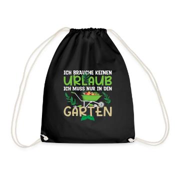 Ich Brauche Keinen Urlaub Ich Muss Nur In Den - Turnbeutel - Schwarz - Vorne