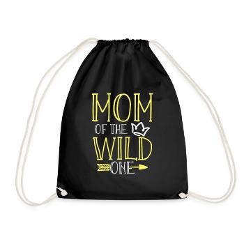 Mom Of The Wild One Birthday 1st Legendary - Drawstring Bag - black - Front