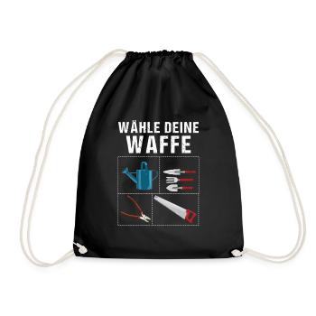 Wähle Deine Waffe Gartenwerkzeug Lustiges Gärtner - Turnbeutel - Schwarz - Vorne