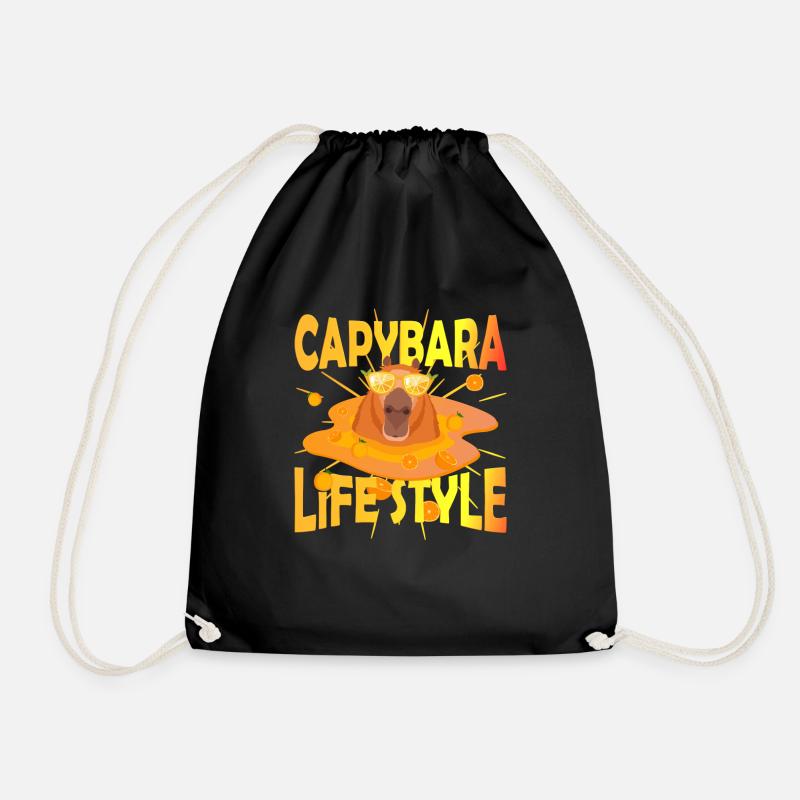Capy life style - Drawstring Bag - black