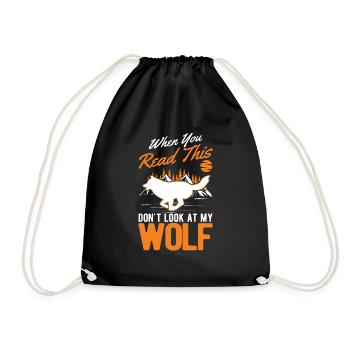 Wolf Liebhaber Geschenk Wolfsrudel - Turnbeutel - Schwarz - Vorne