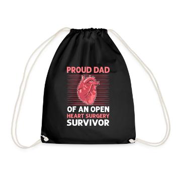 Proud father of an open survivor - Drawstring Bag - black - Front