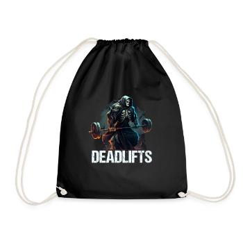 Deadlifts Gym Fitness Fun Workout - Drawstring Bag - black - Front