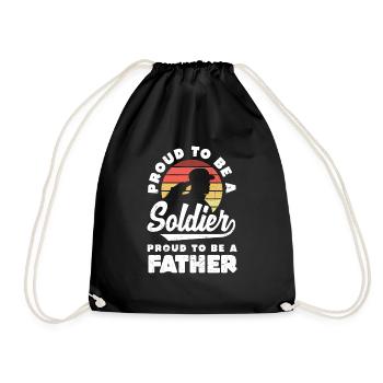 Proud to be a Soldier and Dad Father's Day - Turnbeutel - Schwarz - Vorne