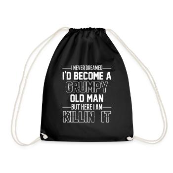 Drôle Grumpy Old Man Killin 'it Grandpa Grandpa Grandpa - Sac de sport léger - noir - Devant