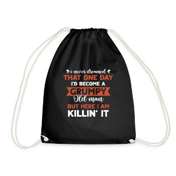Drôle Grumpy Old Man Killin 'it Grandpa Grandpa Grandpa - Sac de sport léger - noir - Devant