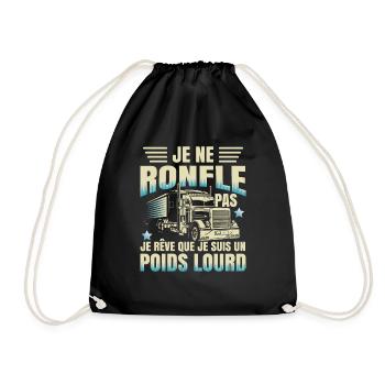 Camionneur Poids Lourd Humour Camion - Sac de sport léger - noir - Devant