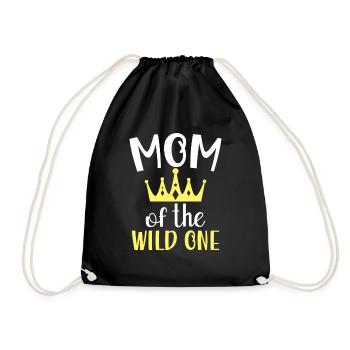 Mom Of The Wild One Birthday 1st Legendary - Drawstring Bag - black - Front