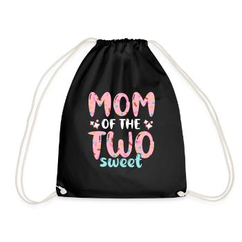 Mom Of The Two Sweet Proud Mother Mama - Drawstring Bag - black - Front