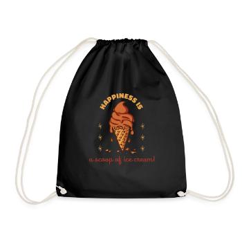 Le bonheur est une boule d’une crème glacée drôle - Sac de sport léger - noir - Devant