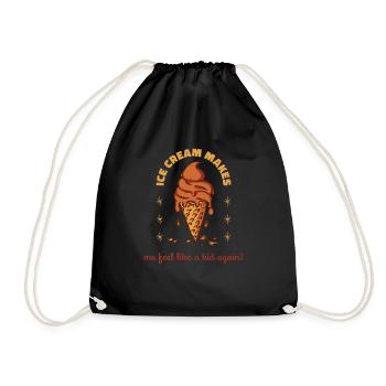 La crème glacée me fait me sentir comme un enfant à nouveau! Drôle - Sac de sport léger - noir - Devant