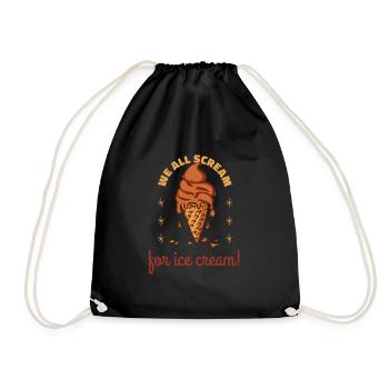 Nous crions tous pour une glace! Crème glacée amusante - Sac de sport léger - noir - Devant