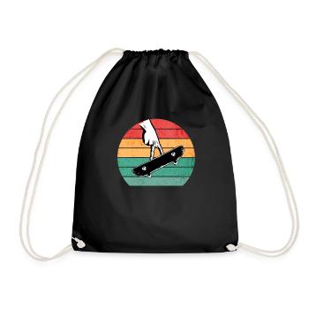 Fingerboarding Shirt, Fingerboard Shirt, Fingerboa - Drawstring Bag - black - Front