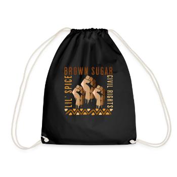 Brown Sugar Shirt, Civil Rights Shirt, Black Histo - Drawstring Bag - black - Front