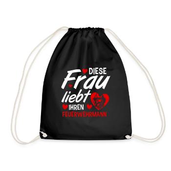 Diese Frau Liebt Ihren Feuerwehrmann Feuerwehr - Turnbeutel - Schwarz - Vorne