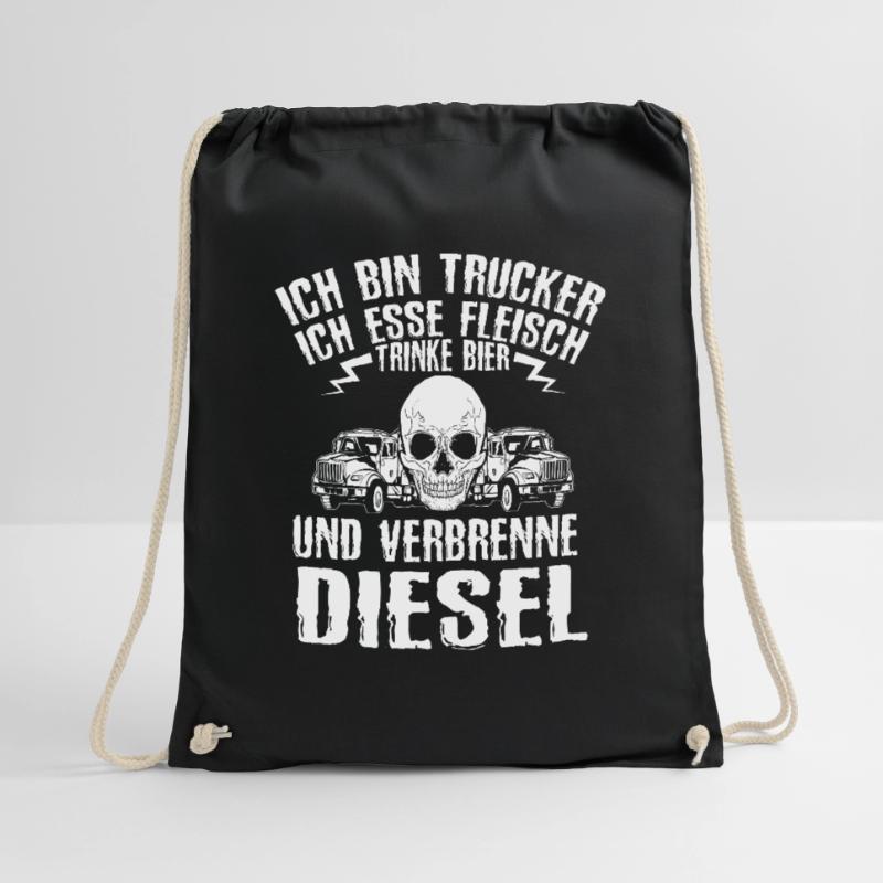 Ich Bin Trucker Esse Fleisch Trinke Bier Turnbeutel