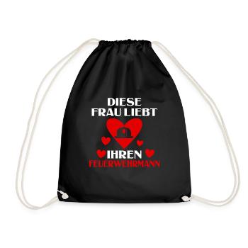 Diese Frau Liebt Ihren Feuerwehrmann Feuerwehr - Turnbeutel - Schwarz - Vorne