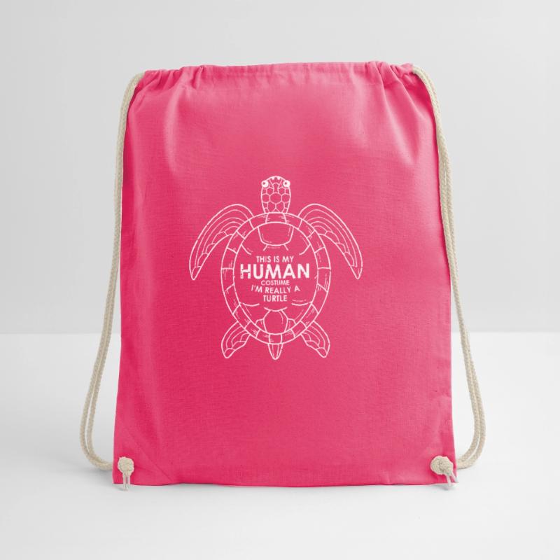 Funny Turtle Dressing Turtles Devotee Drawstring Bag