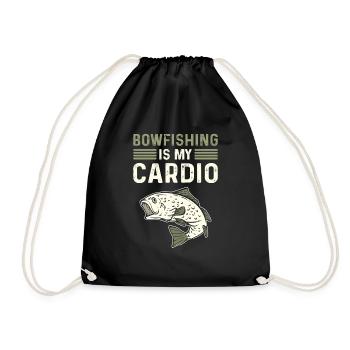 Bowfishing Ist Mein Cardio. Bowfisherman - Turnbeutel - Schwarz - Vorne