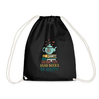 Boire du thé Lire des livres Être heureux - Sac de sport léger - noir - Devant