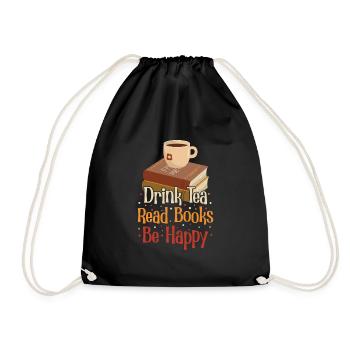 Boire du thé Lire des livres Être heureux - Sac de sport léger - noir - Devant