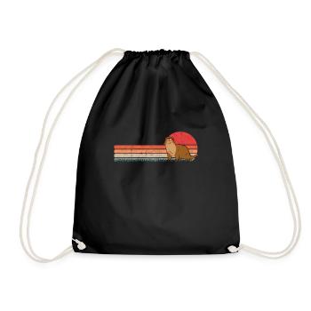 Otter Retro Fischotter Vintage Seeotter - Turnbeutel - Schwarz - Vorne