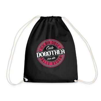Dorothea Geschenkidee Geschenk Geburtstag - Turnbeutel - Schwarz - Vorne