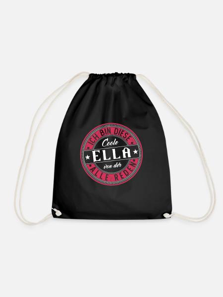Ella Geschenkidee Geschenk Geburtstag - Turnbeutel - Schwarz
