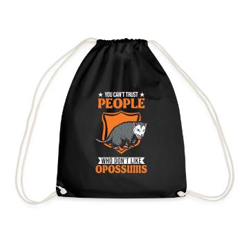 Opossum Gift Possum Marsupial - Drawstring Bag - black - Front