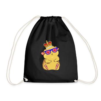 Hamster portant la couronne d’Angleterre - Sac de sport léger - noir - Devant