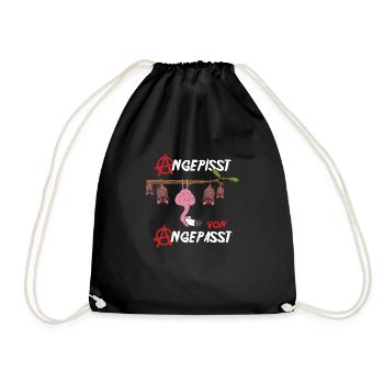 Angepisst von Angepasst Be Different Flamingo - Turnbeutel - Schwarz - Vorne