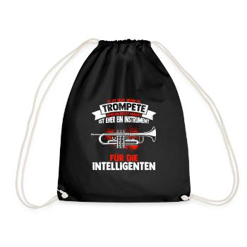 Trompete für Intelligente Spruch Geschenk Musiksch - Turnbeutel - Schwarz - Vorne