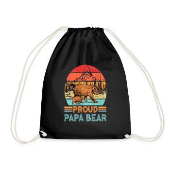 Proud Papa Bear - Drawstring Bag - black - Front