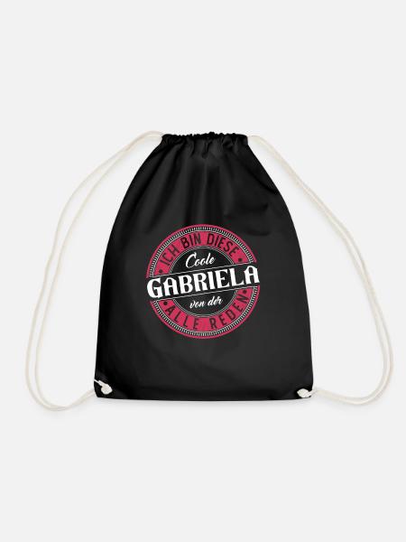 Gabriela Geschenkidee Geschenk Geburtstag - Turnbeutel - Schwarz