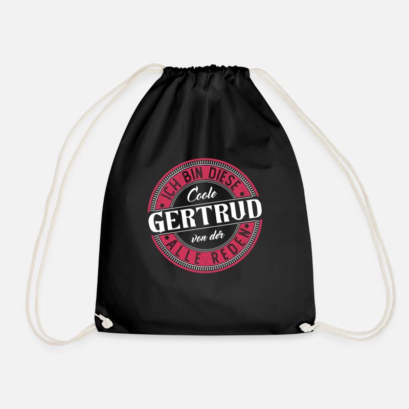 Gertrud Geschenkidee Geschenk Geburtstag - Turnbeutel - Schwarz