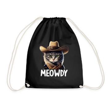Meowdy Funny cat Meme for Cat Lovers - Turnbeutel - Schwarz - Vorne
