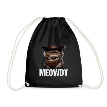 Meowdy Funny cat Meme for Cat Lovers - Turnbeutel - Schwarz - Vorne