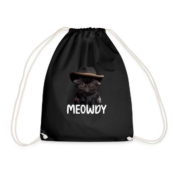 Meowdy Funny cat Meme for Cat Lovers - Turnbeutel - Schwarz - Vorne