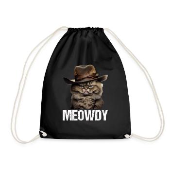 Meowdy Funny cat Meme for Cat Lovers - Turnbeutel - Schwarz - Vorne