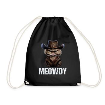 Meowdy Funny cat Meme for Cat Lovers - Turnbeutel - Schwarz - Vorne