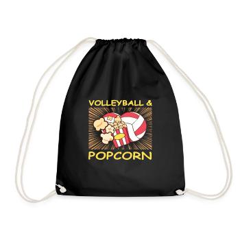 Volleyball & Popcorn Girls Mom Gift Idea - Turnbeutel - Schwarz - Vorne