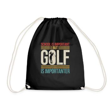 L’école rétro vintage est importante, mais le golf - Sac de sport léger - noir - Devant