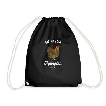 Orpington Hühner I Chicken Geflügel Motiv für - Turnbeutel - Schwarz - Vorne