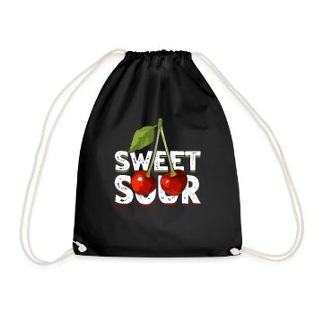Sour cherries twin siblings design - Sac de sport léger - noir - Devant