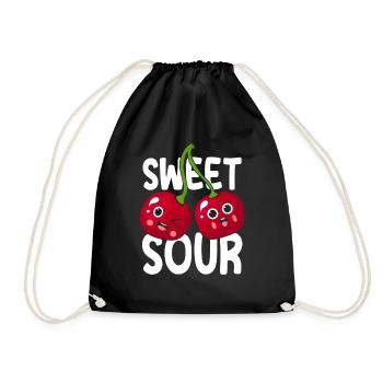 Sour cherries twin siblings design - Sac de sport léger - noir - Devant