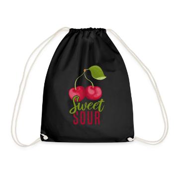 Sour cherries twin siblings design - Sac de sport léger - noir - Devant