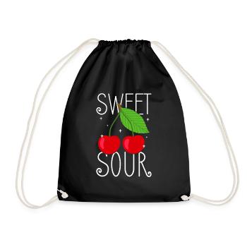 Sour cherries twin siblings design - Sac de sport léger - noir - Devant